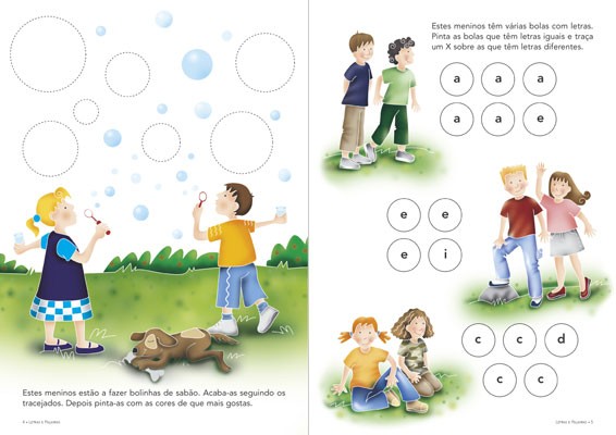 Na Escola e no Jardim 3 - Letras e Palavras ( Imagem 2 de 2 ) - Preview