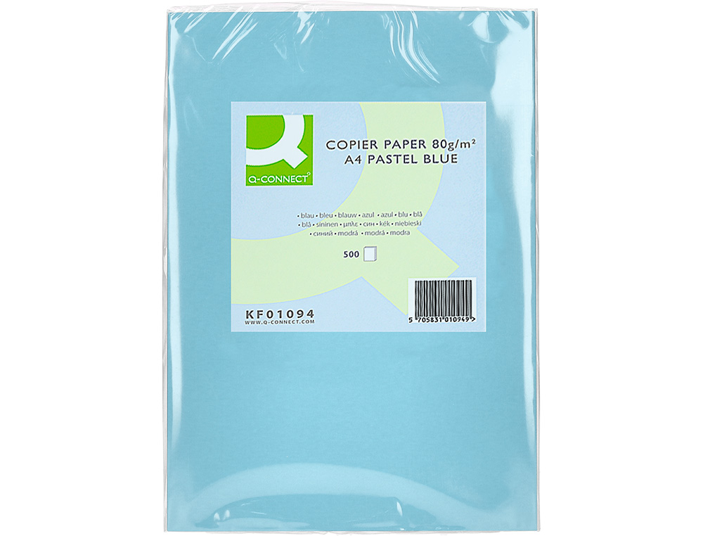 Papel de Cor Q-Connect Din A4 80gr Azul Pack de 500 Folhas ( Imagem 2 de 8 ) - Preview