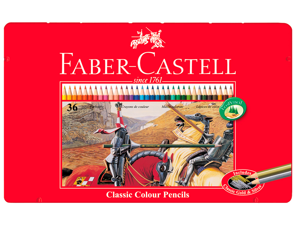 Lápis de Cor Faber Castell Caixa Metálica de 36 Cores Sortidas ( Imagem 2 de 8 ) - Preview