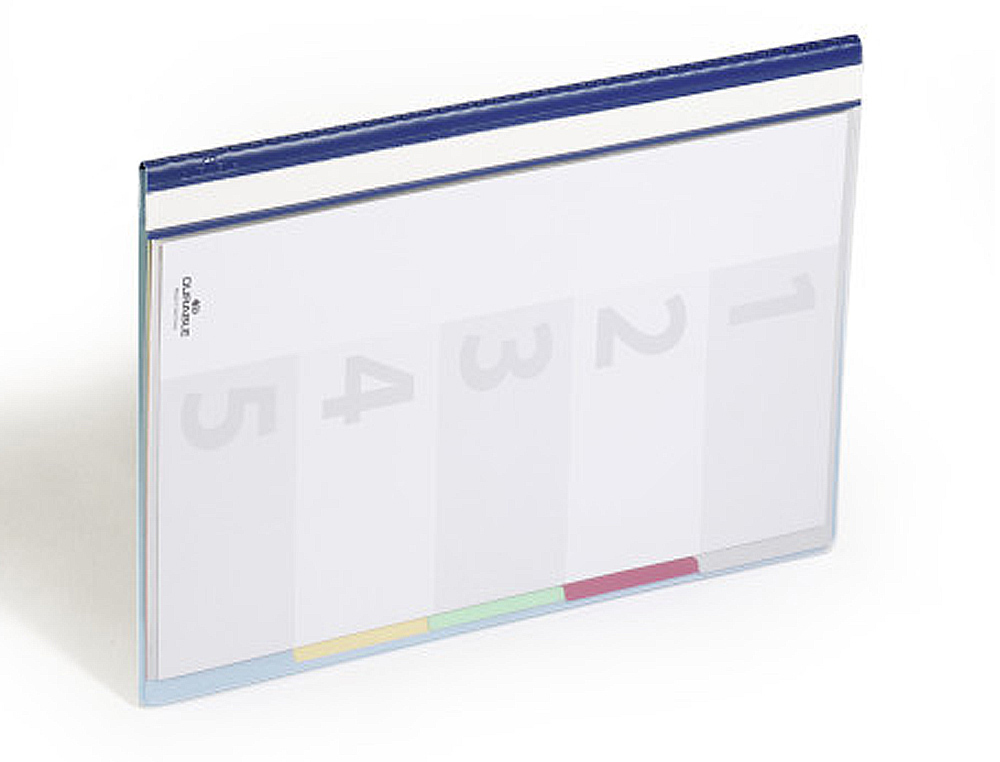 Capas de suspensao durable plastico din a4 com 5 bandas de cores e indice lombada cor azul pack de 5 unidades ( Imagem 2 de 6 ) - Preview