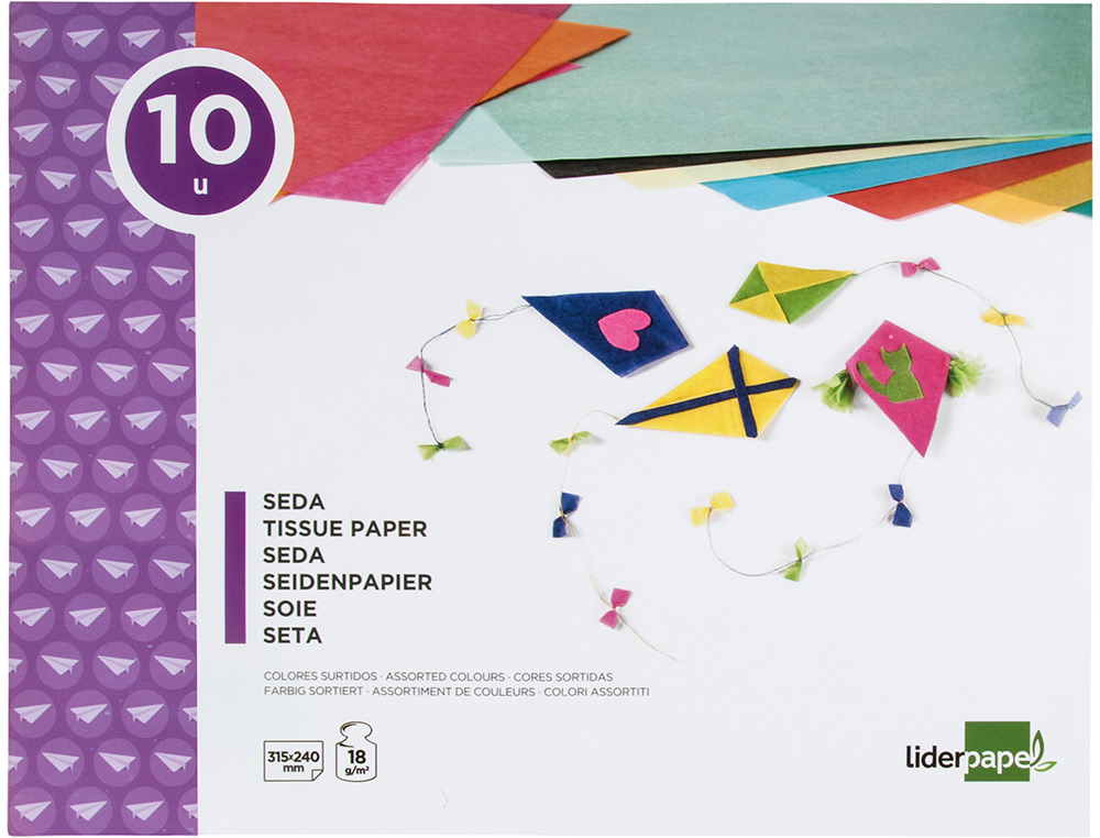 Bloco Trabalhos Manuais Liderpapel - Seda Folio 10 Folhas Sortido ( Imagem 2 de 8 ) - Preview