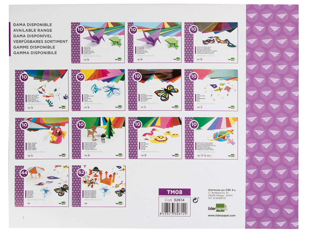 Bloco Trabalhos Manuais Liderpapel - Seda Folio 10 Folhas Sortido ( Imagem 4 de 8 ) - Preview