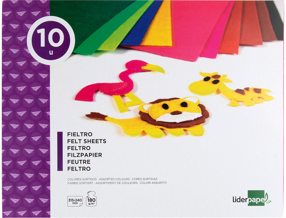 Bloco Trabalhos Manuais Liderpapel - Feltro - 210x297mm 10 f 180 gr - Cores Sortidas ( Imagem 3 de 10 ) - Preview