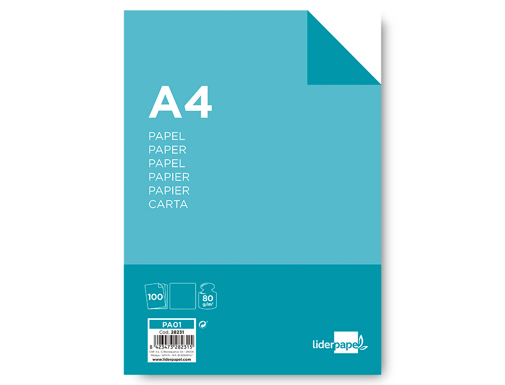 Papel Liderpapel - Din A4 80 gr - 100 Folhas ( Imagem 4 de 13 ) - Preview