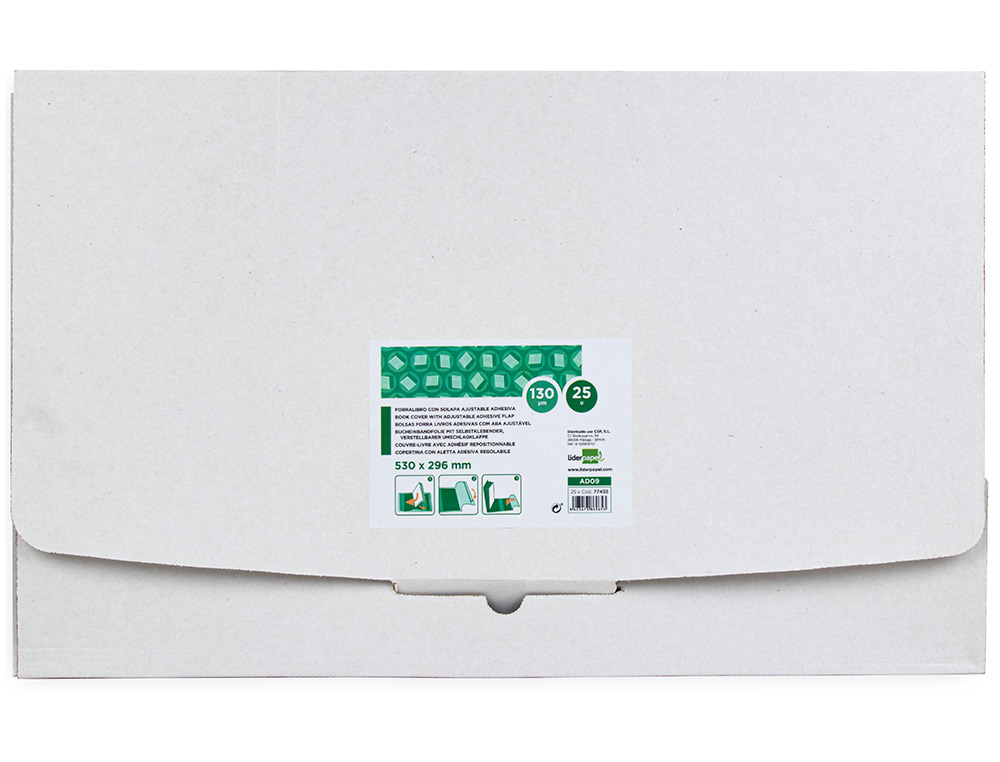 Forra Livros Liderpapel, C/Aba Ajustavel, Adesivo 301 x 530 mm (25 unidades) ( Imagem 2 de 7 ) - Preview