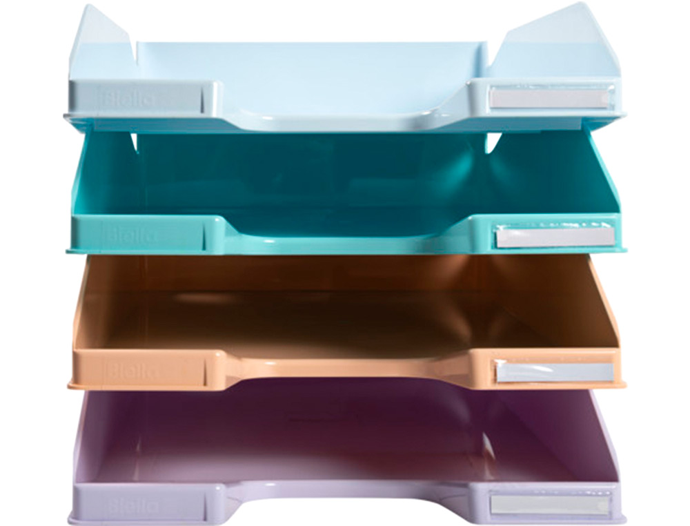 Tabuleiro de secretaria exacompta aquarel set de 4 bandejas combo midi cores pastel 346x225x243 mm ( Imagem 3 de 5 ) - Preview
