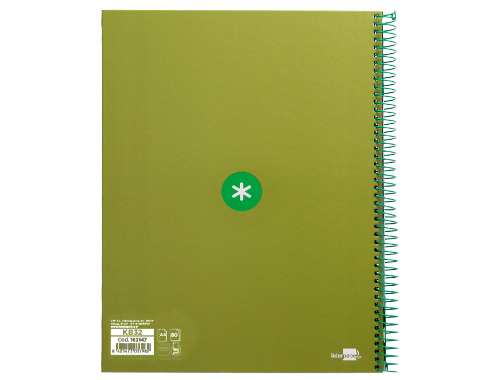 Caderno espiral liderpapel din a4 antartik capa forrada 80f 90 gr pautado 1 banda 4 furos cor verde ( Imagem 3 de 9 ) - Preview