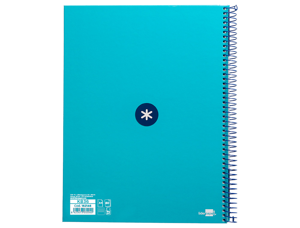Caderno espiral liderpapel din a4 antartik capa forrada 80f 90 gr pautado 1 banda 4 furos cor turquesa ( Imagem 3 de 9 ) - Preview