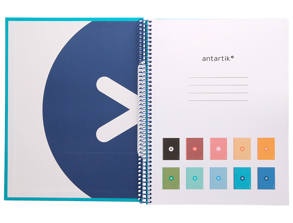 Caderno espiral liderpapel din a4 antartik capa forrada 80f 90 gr pautado 1 banda 4 furos cor turquesa ( Imagem 4 de 9 ) - Preview