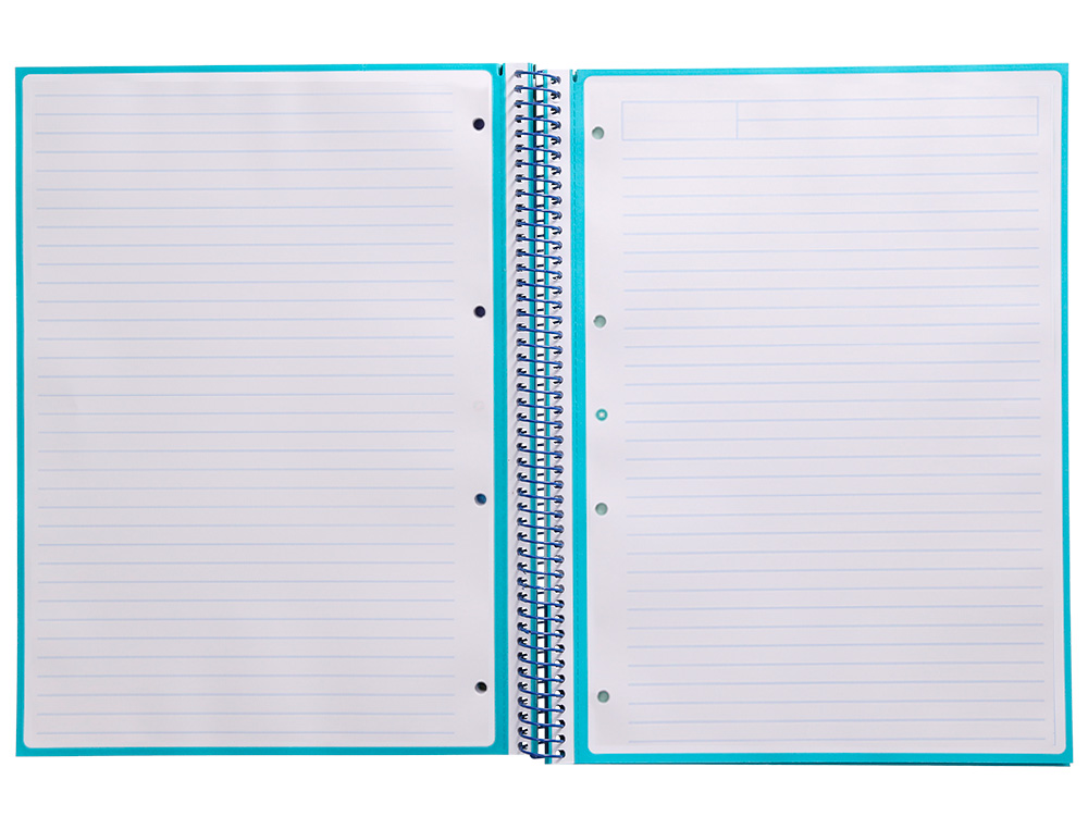 Caderno espiral liderpapel din a4 antartik capa forrada 80f 90 gr pautado 1 banda 4 furos cor turquesa ( Imagem 5 de 9 ) - Preview