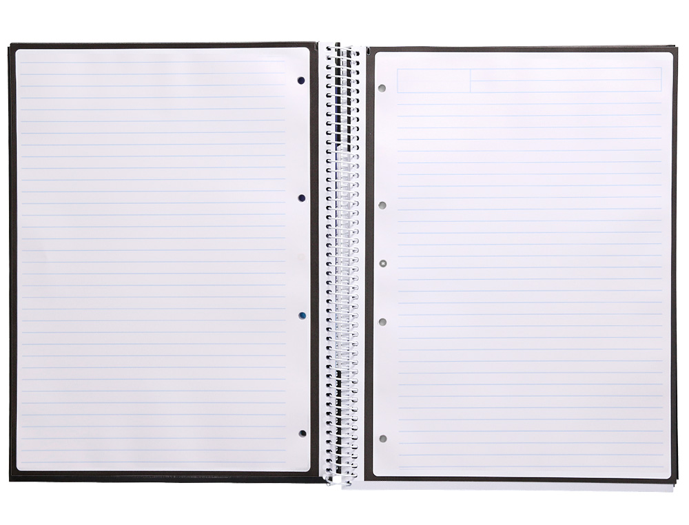 Caderno espiral liderpapel din a4 antartik capa forrada 80f 90 gr pautado 1 banda 4 furos cor preto ( Imagem 5 de 9 ) - Preview