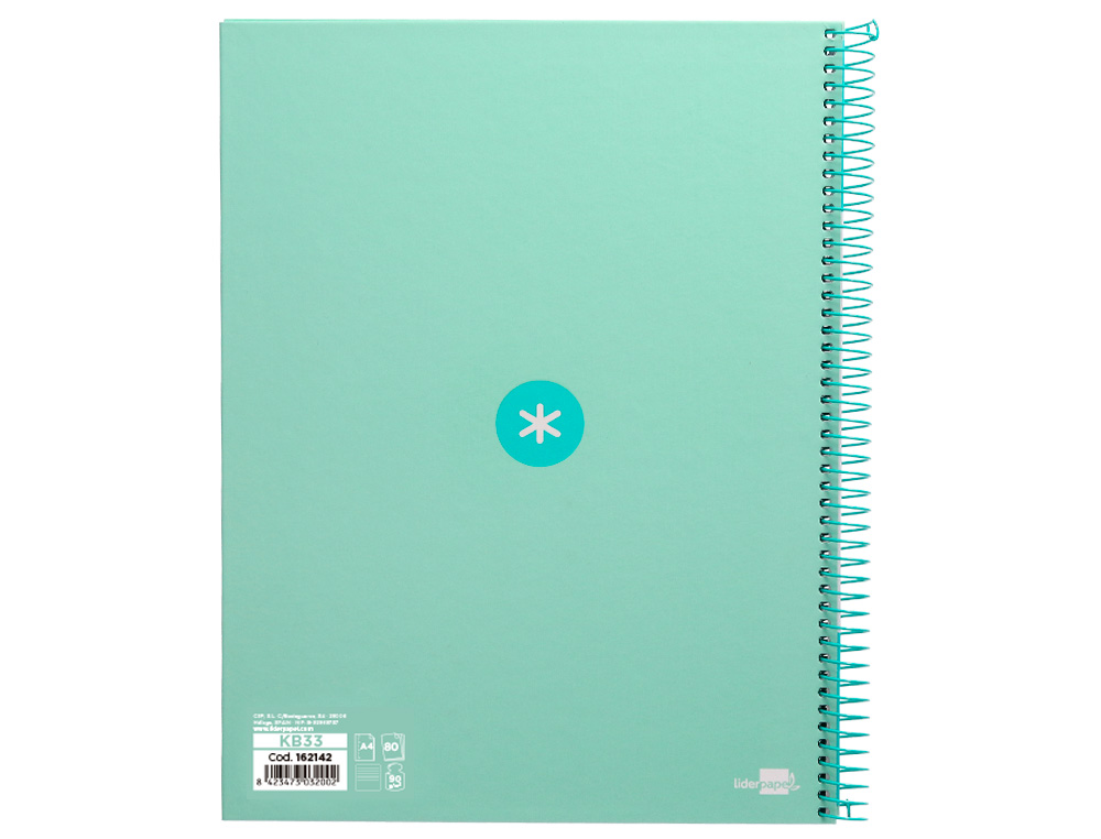 Caderno espiral liderpapel din a4 antartik capa forrada 80f 90 gr pautado 1 banda 4 furos cor menta ( Imagem 3 de 9 ) - Preview