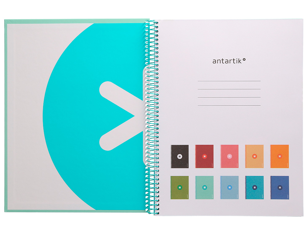 Caderno espiral liderpapel din a4 antartik capa forrada 80f 90 gr pautado 1 banda 4 furos cor menta ( Imagem 4 de 9 ) - Preview