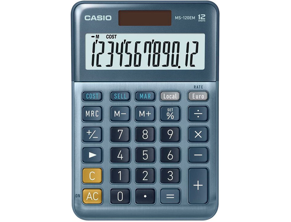 Calculadora casio ms-120em secretaria 12 digitos tx +/- tecla duplo zero cor azul ( Imagem 2 de 7 ) - Preview