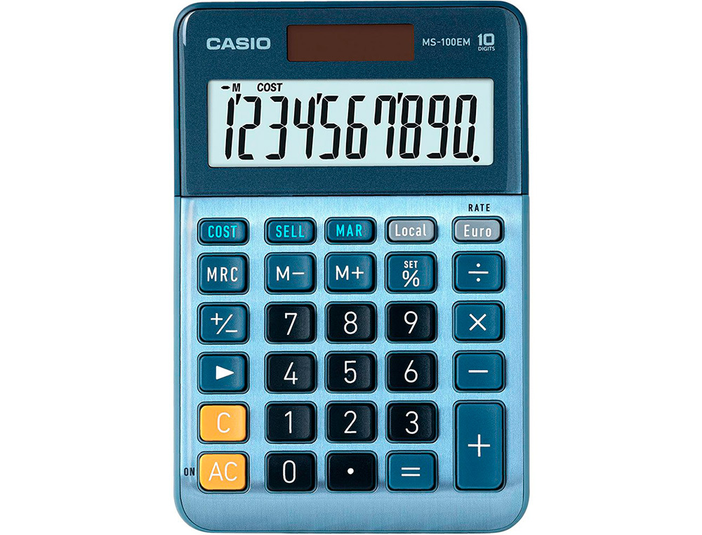 Calculadora casio ms-100em secretaria 10 digitos tx +/- tecla duplo zero cor azul ( Imagem 2 de 7 ) - Preview