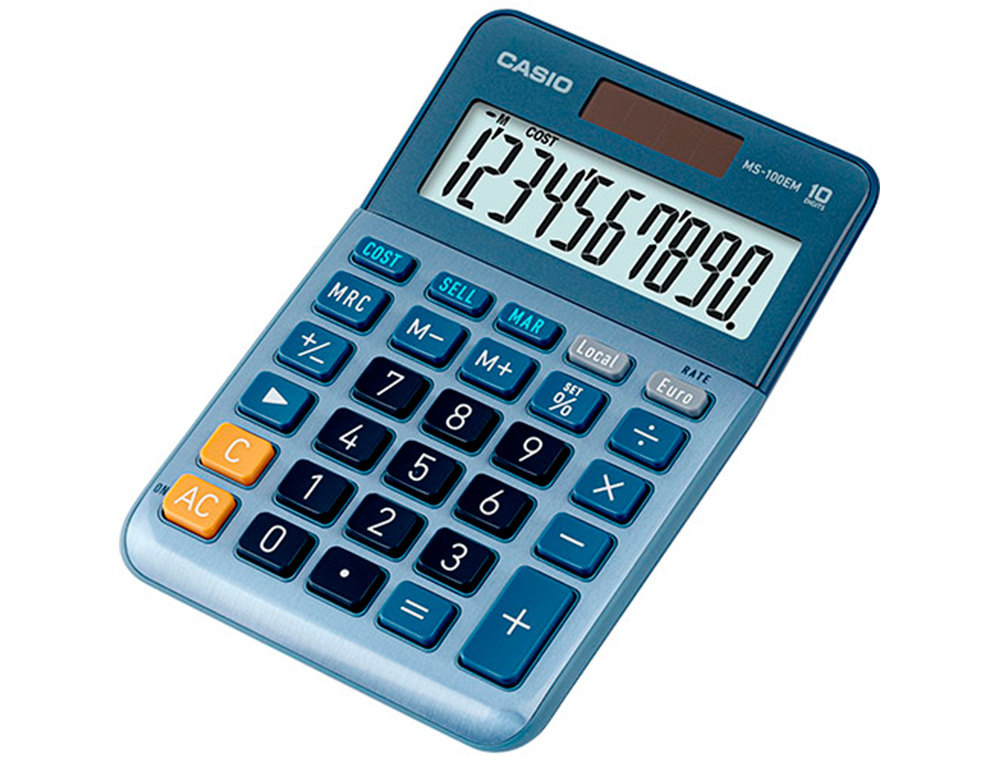 Calculadora casio ms-100em secretaria 10 digitos tx +/- tecla duplo zero cor azul ( Imagem 3 de 7 ) - Preview
