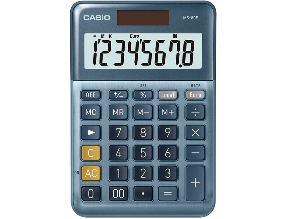 Calculadora casio ms-80e secretaria 8 digitos tx +/- tecla duplo zero cor azul ( Imagem 2 de 7 ) - Preview
