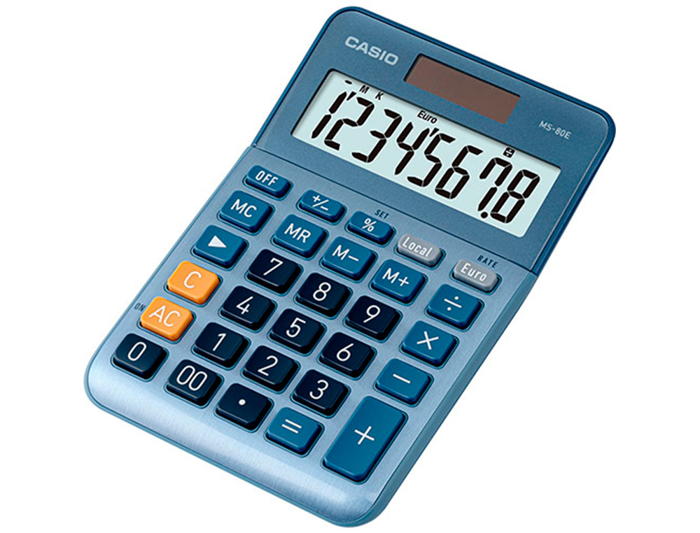 Calculadora casio ms-80e secretaria 8 digitos tx +/- tecla duplo zero cor azul ( Imagem 3 de 7 ) - Preview
