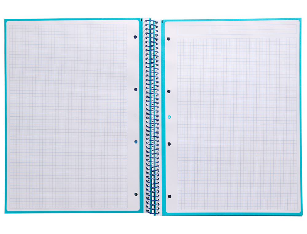 Caderno espiral liderpapel din a4 antartik capa forrada 80f 90 gr quadricula 5mm 1 banda 4 furos cor turquesa ( Imagem 5 de 9 ) - Preview