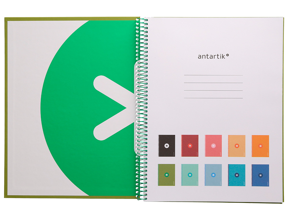 Caderno espiral liderpapel din a4 antartik capa forrada 80f 90 gr quadricula 5mm 1 banda 4 furos cor verde ( Imagem 4 de 9 ) - Preview