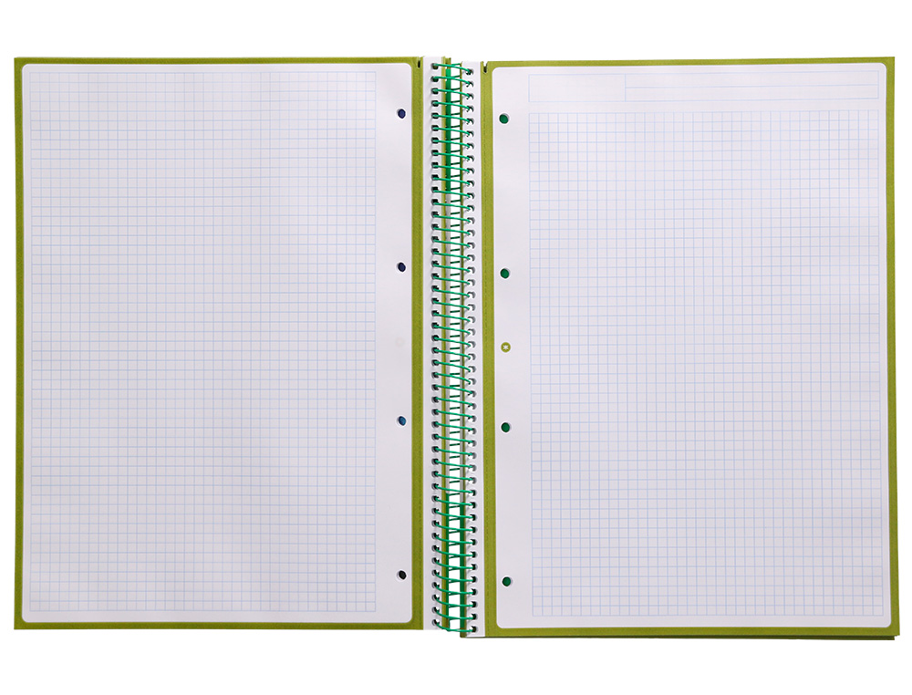 Caderno espiral liderpapel din a4 antartik capa forrada 80f 90 gr quadricula 5mm 1 banda 4 furos cor verde ( Imagem 5 de 9 ) - Preview