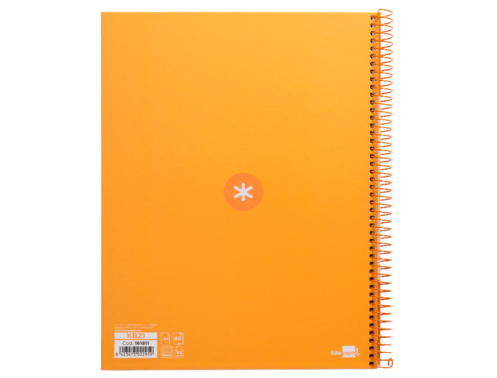 Caderno espiral liderpapel din a4 antartik capa forrada 80f 90 gr quadricula 5mm 1 banda 4 furos cor mostarda ( Imagem 3 de 9 ) - Preview