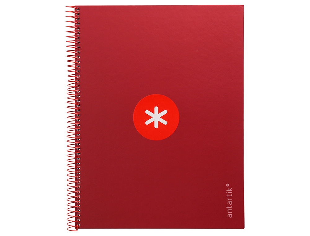 Caderno espiral liderpapel din a4 antartik capa forrada 80f 90 gr quadricula 5mm 1 banda 4 furos cor framboesa ( Imagem 2 de 9 ) - Preview
