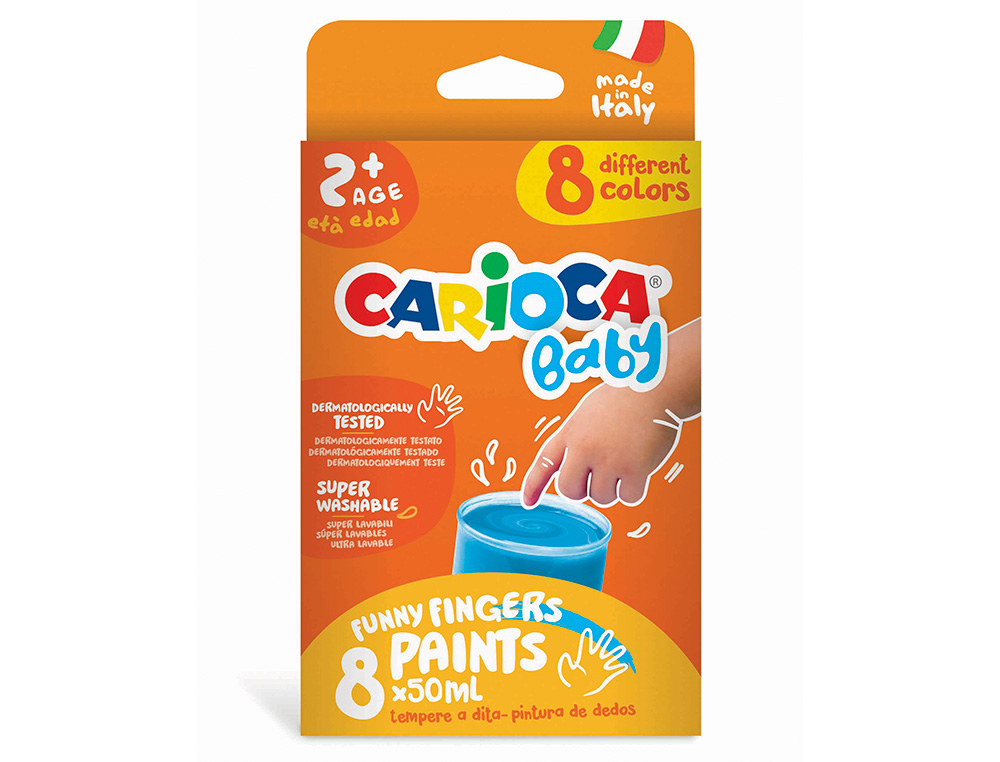 Pintura a Dedos Carioca Baby 50 ml Caixa de 8 cores Sortidas ( Imagem 2 de 4 ) - Preview