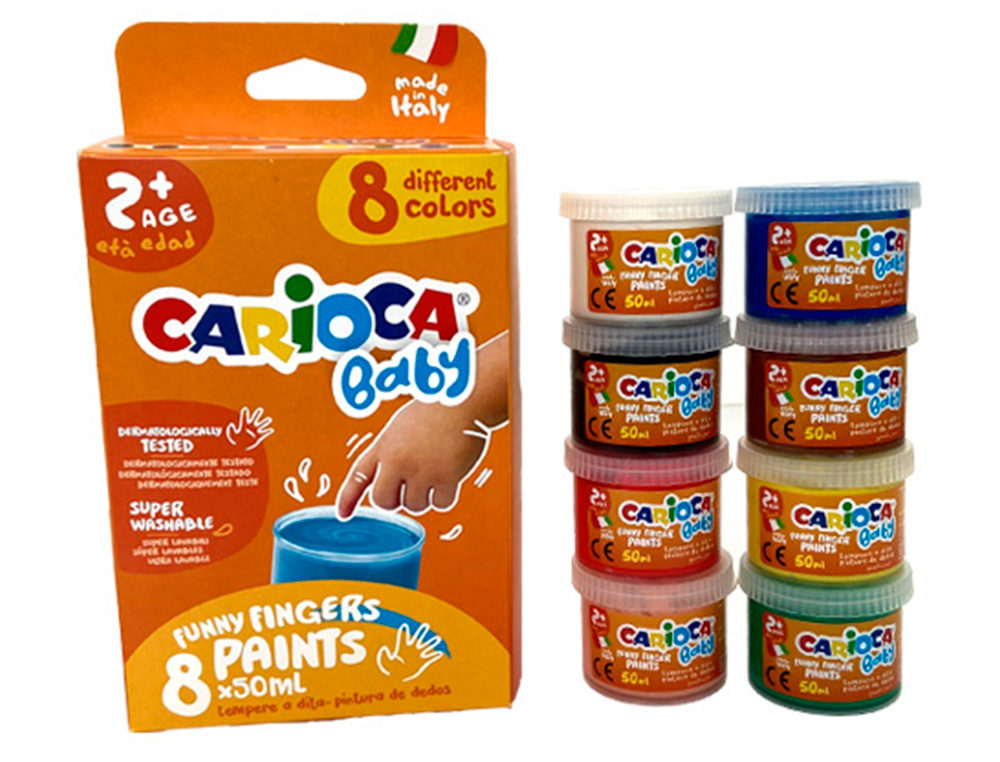 Pintura a Dedos Carioca Baby 50 ml Caixa de 8 cores Sortidas ( Imagem 4 de 4 ) - Preview