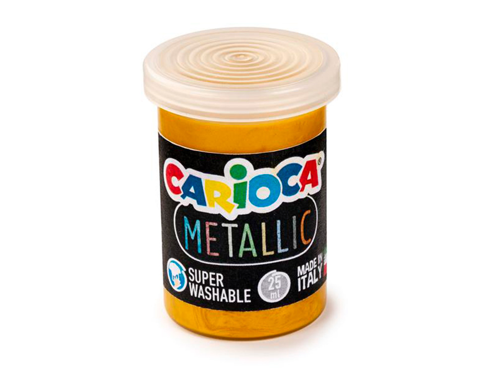 Guache escolar carioca metallic frasco 25 ml caixa de 6 cores sortidas ( Imagem 3 de 3 ) - Preview