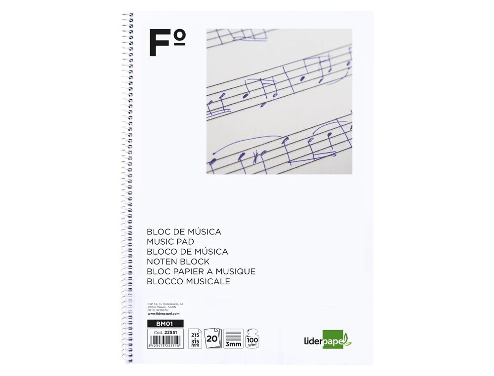 Bloco Música Fólio - Liderpapel - 20 Folhas ( Imagem 4 de 14 ) - Preview