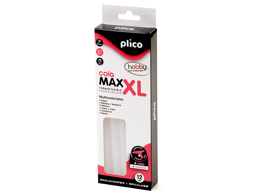 Barra cola quente plico max xl baixa temperatura 11,5 mm diametro x 200 mm altura blister 12 uds. ( Imagem 3 de 3 ) - Preview