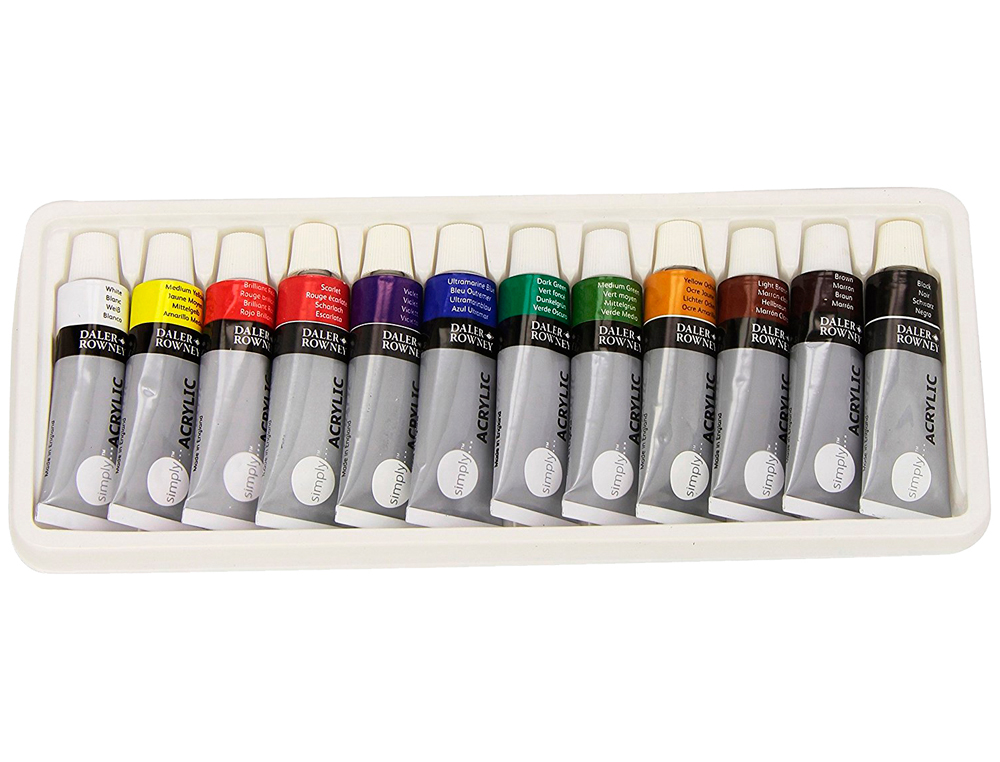 Pintura Acrilíca Daler Rowney Simply Caixa de 12 Cores Sortidas Tubo de 12 ml ( Imagem 2 de 2 ) - Preview
