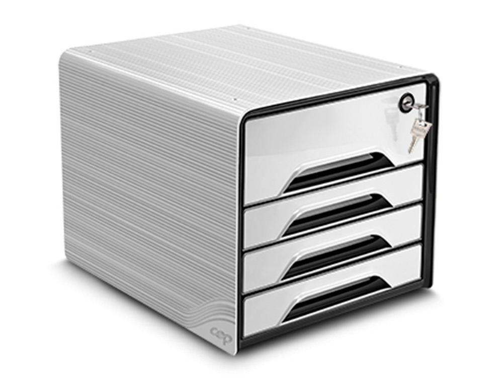 Fichero cajones de sobremesa cep smoove secure con cerradura 4 cajones color blanco/negro 288x360x270 mm ( Imagem 3 de 6 ) - Preview