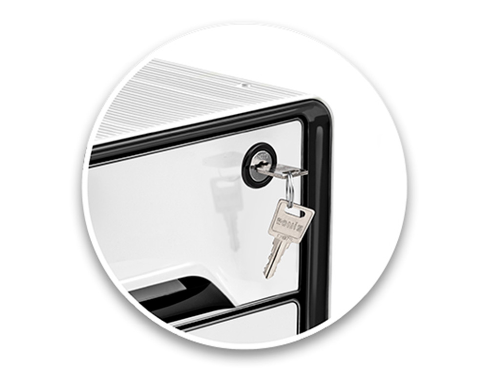 Fichero cajones de sobremesa cep smoove secure con cerradura 4 cajones color blanco/negro 288x360x270 mm ( Imagem 5 de 6 ) - Preview