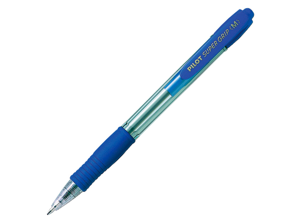 Esferografica pilot super grip azul retratil apoio em borracha tinta de oleo em blister de 2 unidades ( Imagem 3 de 6 ) - Preview
