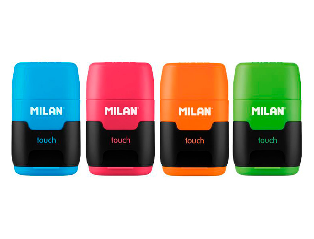 Apara lapis milan compact touch duo plastico 2 usos com borracha + 2 recargas de borracha ( Imagem 3 de 7 ) - Preview