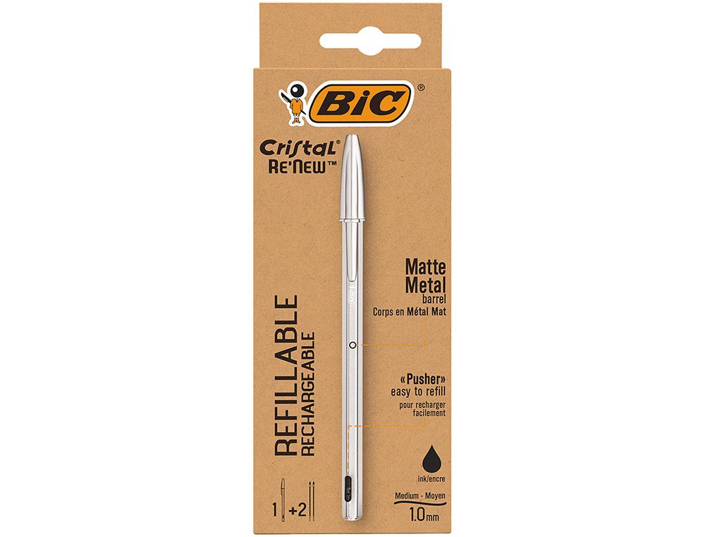 BIC - RENEW CRISTAL 1 ESF.+2 REC. BLACK - 998374 ( Imagem 3 de 7 ) - Preview