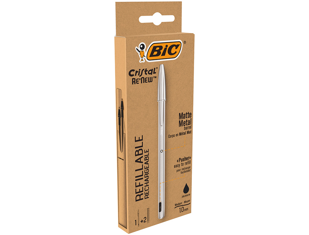 BIC - RENEW CRISTAL 1 ESF.+2 REC. BLACK - 998374 ( Imagem 5 de 7 ) - Preview