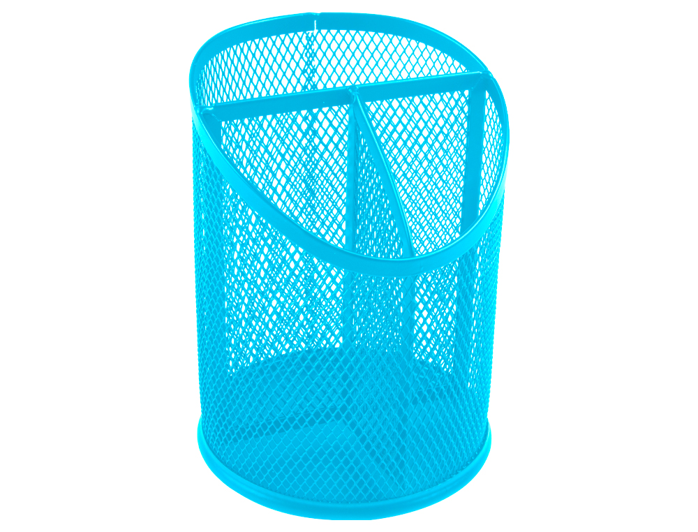 Porta lapis q-connect metal rede turquesa com 3 compartimentos diametro 110 altura 147 mm ( Imagem 2 de 2 ) - Preview