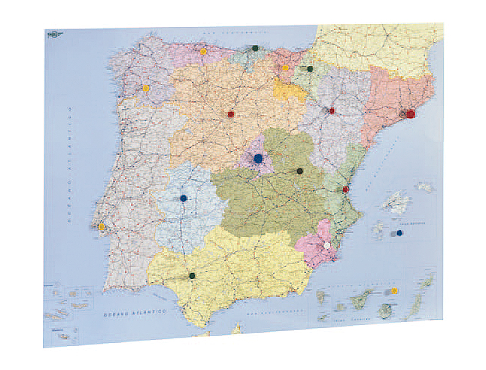 Mapa parede faibo espanha e portugal plastificiado enrolado 98x134 cm ( Imagem 2 de 3 ) - Preview