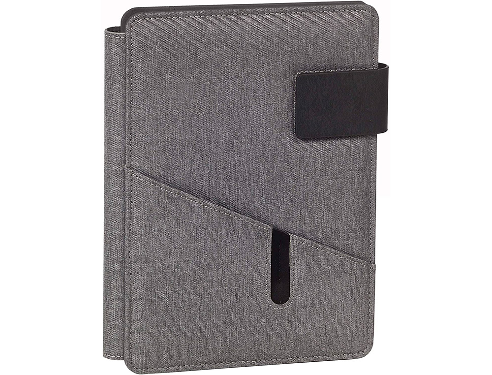 Porta notas carchivo venture din a5 com suporte para smartphone caderno cor cinza ( Imagem 3 de 4 ) - Preview