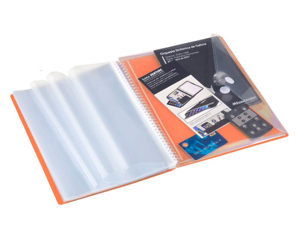 Capa catalogo carchivo archivex polipropileno canguro com espiral 40 bolsas fecho elastico din a4 laranja ( Imagem 2 de 4 ) - Preview