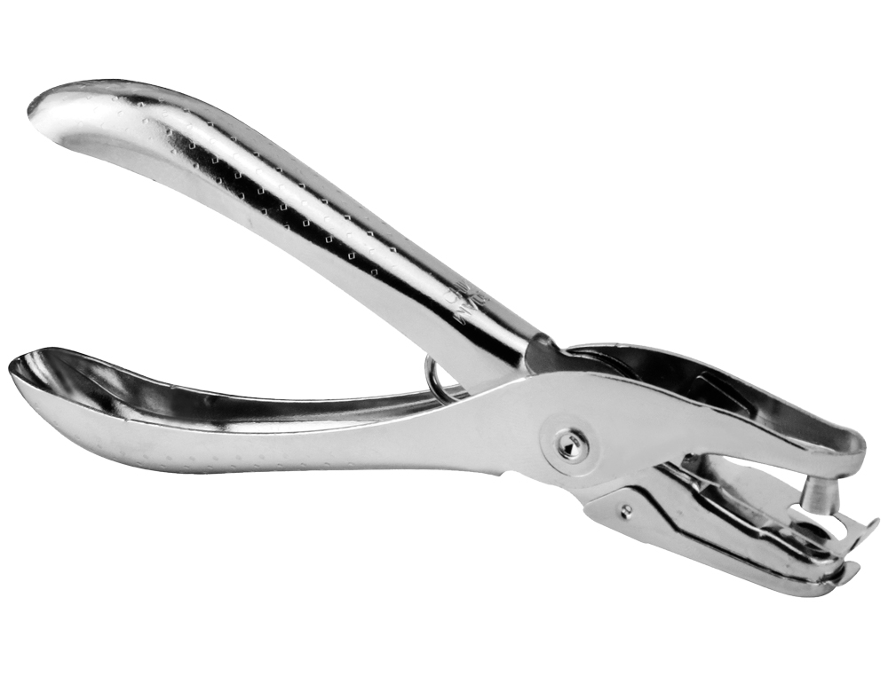 Furador q-connect de alavanca metalico cromado 1 furo abertura 6 mm capacidade 6 folhas ( Imagem 2 de 2 ) - Preview