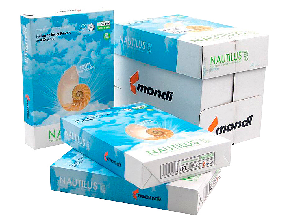 Papel fotocopia nautilus superwhite 100% reciclado din a4 80 gr pack de 500 folhas ( Imagem 4 de 7 ) - Preview