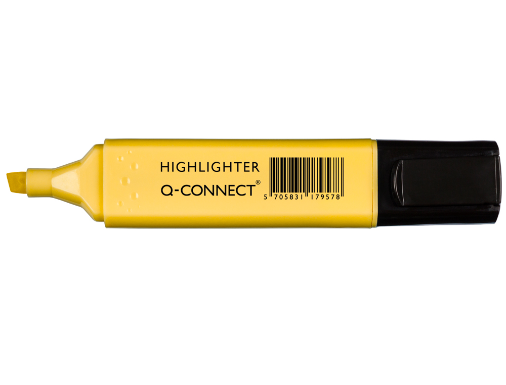 Marcador fluorescente q-connect pastel amarelo ponta biselada ( Imagem 2 de 2 ) - Preview
