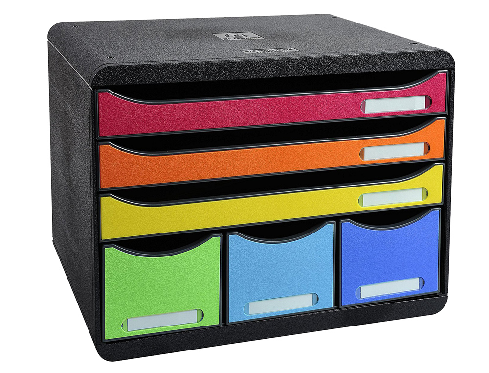 Bloco classificador exacompta iderama arlequin 6 gavetas multicolores 270x355x271 mm ( Imagem 2 de 10 ) - Preview
