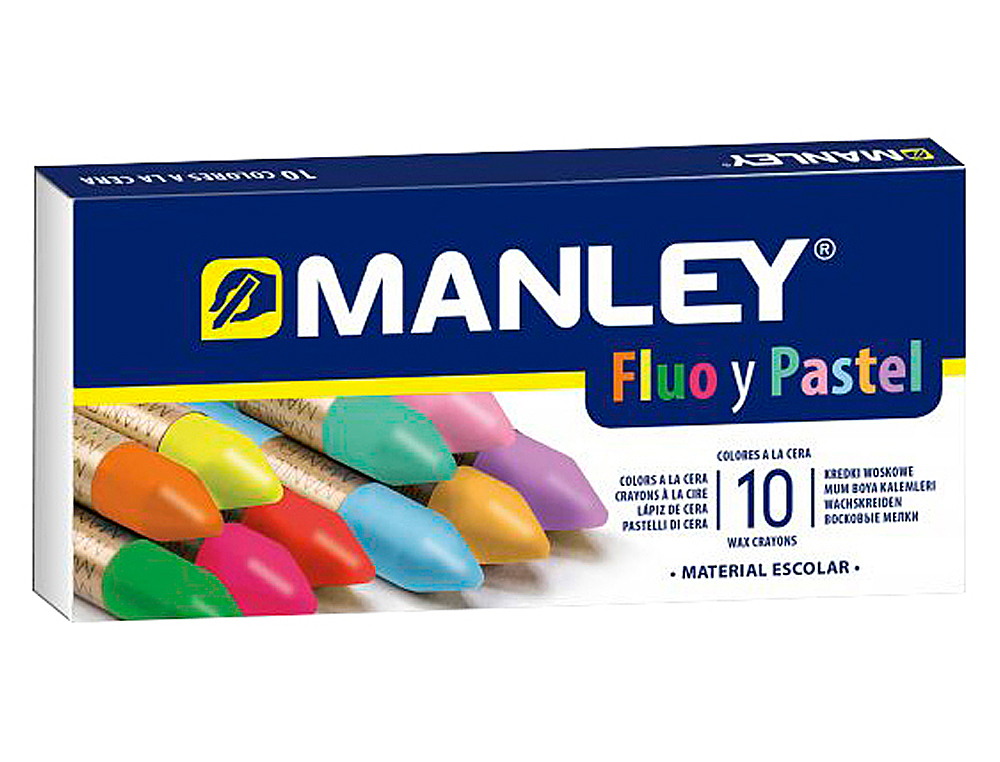 Lapis de Cera Manley Fluor e Pastel Caixa de 10 Cores Sortidas ( Imagem 2 de 2 ) - Preview
