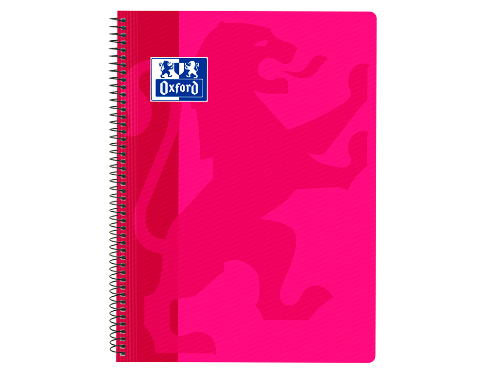 Caderno espiral oxford school classic capa polipropileno folio 80 folhas quadricula 4 mm com margem fucsia (5 unidades) ( Imagem 3 de 4 ) - Preview