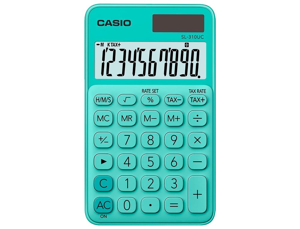 Calculadora casio sl-310uc-gn bolso 10 digitos tax +/- tecla duplo zero cor verde ( Imagem 2 de 8 ) - Preview